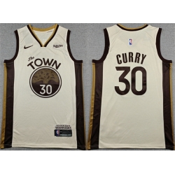 Men Golden State Warriors 30 Stephen Curry Tan City Edition Stitched Basketball Jersey