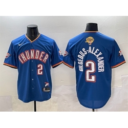Men Oklahoma City Thunder 2 Shai Gilgeous Alexander Black 2025 Finals Vapor Stitched Baseball Jersey