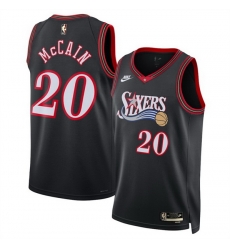 Men Philadelphia 76ers 20 Jared McCain Black 2025 Classic Edition Stitched Jersey Men Philadelphia 76ers 20 Jared McCain Black 2025 Classic Edition Stitched Jersey