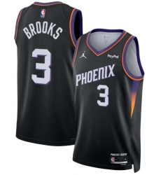 Men Jordan Brand Black Phoenix Suns Dillon Brooks #3 Swingman Badge Jersey Statement Edition Men Jordan Brand Black Phoenix Suns Dillon Brooks #3 Swingman Badge Jersey Statement Edition