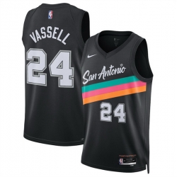 Men San Antonio Spurs 24 Devin Vassell Black 2025 26 City Edition Stitched Basketball Jersey