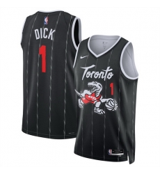 Men Toronto Raptors 1 Gradey Dick Black 2025 26 City Edition Stitched Basketball Jersey Men Toronto Raptors 1 Gradey Dick Black 2025 26 City Edition Stitched Basketball Jersey