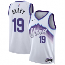 Men Utah Jazz 19 Ace Bailey White 2025 Association Edition Stitched Basketball Jersey