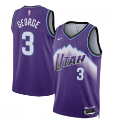 Men Utah Jazz 3 Keyonte George Purple 2025 Icon Edition Stitched Basketball Jersey