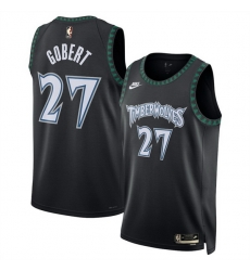 Men Minnesota Timberwolves 27 Rudy Gobert Black 2025 Classic Edition Stitched Jersey Men Minnesota Timberwolves 27 Rudy Gobert Black 2025 Classic Edition Stitched Jersey