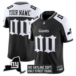 Men Women youth New York Giants Custom Alternate Black Gothic Theme Limited Jersey