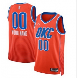 Men Women Youth Toddler OKLAHOMA CITY THUNDER Custom Nike NBA Stitched Jersey Orange