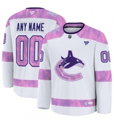 Men Women Youth Vancouver Canucks Fanatics White 2024 Hockey Fights Cancer Custom Practice Jersey Men Women Youth Vancouver Canucks Fanatics White 2024 Hockey Fights Cancer Custom Practice Jersey