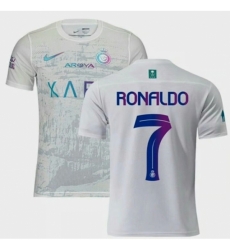 Men Al Nassr 7 Cristiano Ronaldo White 2023 24 Soccer Jersey Men Al Nassr 7 Cristiano Ronaldo White 2023 24 Soccer Jersey