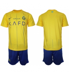Men Al Nassr Custom 2023 24 Yellow Away Soccer Jersey Suit Men Al Nassr Custom 2023 24 Yellow Away Soccer Jersey Suit