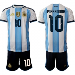 Argentina 2026 FIFA World Cup Soccer Jersey White #10 MARADONA