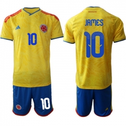 Colombia 2026 FIFA World Cup Soccer Jersey Yellow #10 JAMES