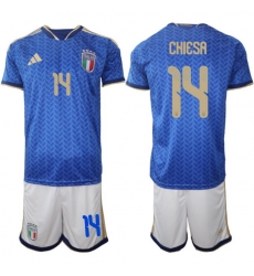 Italy 2026 FIFA World Cup Soccer Jersey Blue #14 CHIESA