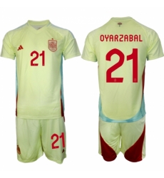 Men Spain Team 21 Mikel Oyarzabal 2024 25 Yellow Away Soccer Jersey Suit Men Spain Team 21 Mikel Oyarzabal 2024 25 Yellow Away Soccer Jersey Suit
