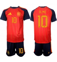 Spain 2026 FIFA World Cup Soccer Jersey Red #10 OLMO Spain 2026 FIFA World Cup Soccer Jersey Red #10 OLMO