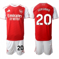 Men Arsenal 2026 Soccer Jerseys Red White #20 JORGINHO