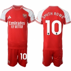 Men Arsenal FC 10 Emile Smith Rowe Red 2025 Home Soccer Jersey Suit