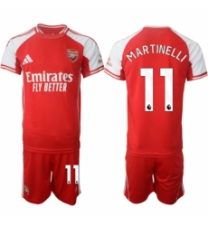 Men Arsenal FC 11 Gabriel Martinelli Red 2025 Home Soccer Jersey Suit Men Arsenal FC 11 Gabriel Martinelli Red 2025 Home Soccer Jersey Suit