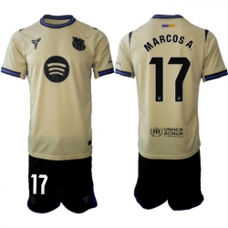 Men FC Barcelona 2026 Soccer Jerseys Beige #17 MARCOS A