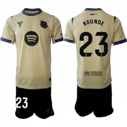 Men FC Barcelona 2026 Soccer Jerseys Beige #23 KOUNDE