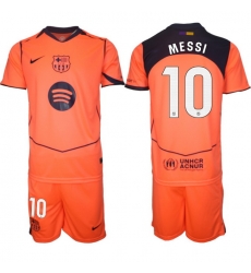 Men FC Barcelona 2026 Soccer Jerseys Orange #10 MESSI