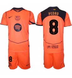 Men FC Barcelona 2026 Soccer Jerseys Orange #8 PEDRO Men FC Barcelona 2026 Soccer Jerseys Orange #8 PEDRO