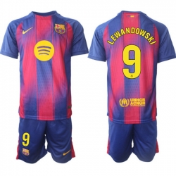 Men FC Barcelona 2026 Soccer Jerseys PinkBlue #9 LEWANDOWSKI