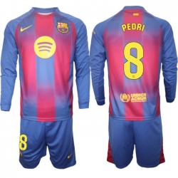 Men FC Barcelona 2026 Soccer Jerseys Red Long #8 PEDRI