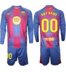 Men FC Barcelona 2026 Soccer Jerseys Red Long CUSTOM Men FC Barcelona 2026 Soccer Jerseys Red Long CUSTOM