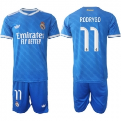 Men Real Madrid 2026 Soccer Jerseys Blue #11 RODRYGO