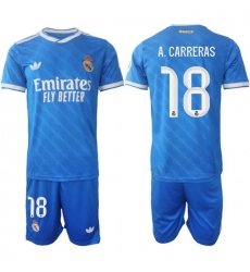 Men Real Madrid 2026 Soccer Jerseys Blue #18 A.CARRERAS Men Real Madrid 2026 Soccer Jerseys Blue #18 A.CARRERAS