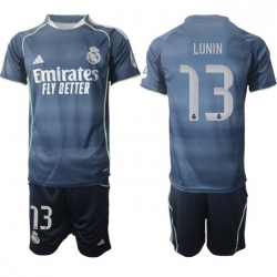 Men Real Madrid 2026 Soccer Jerseys DarkBlue #13 LUNIN