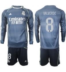 Men Real Madrid 2026 Soccer Jerseys DarkBlue Long #8 VALVERDE Men Real Madrid 2026 Soccer Jerseys DarkBlue Long #8 VALVERDE