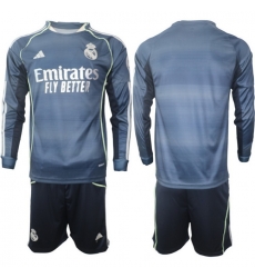 Men Real Madrid 2026 Soccer Jerseys DarkBlue Long BLANK Men Real Madrid 2026 Soccer Jerseys DarkBlue Long BLANK
