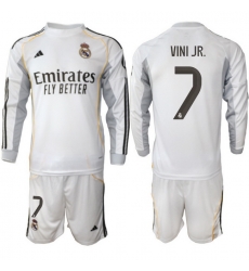 Men Real Madrid 2026 Soccer Jerseys White Long #7 VINI JR. Men Real Madrid 2026 Soccer Jerseys White Long #7 VINI JR.