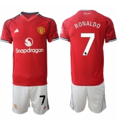 Men Manchester United 7 Ranoldo 2025 26 Red Home Soccer Jersey Suit Men Manchester United 7 Ranoldo 2025 26 Red Home Soccer Jersey Suit