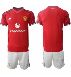 Men Manchester United Blank 2025 26 Red Home Soccer Jersey Suit Men Manchester United Blank 2025 26 Red Home Soccer Jersey Suit