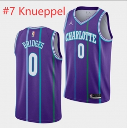 Men Charlotte Hornets #7 Knueppel Purple Stitched Basketball Jerseys