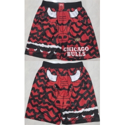 Men Chicago Bulls Black Red Shorts
