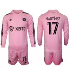 Men Inter Miami CF 17 Martnez 2023 24 Pink Home Soccer Jersey Suit Men Inter Miami CF 17 Martnez 2023 24 Pink Home Soccer Jersey Suit