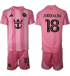 Men Inter Miami CF 2026 Soccer Jerseys Pink #18 JORDI ALBA