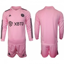 Men Inter Miami CF Blank 2023 24 Pink Home Soccer Jersey Suit