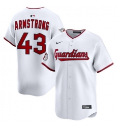 Men Cleveland Guardians Nike White Home Limited Jersey Armstrong Shawn 43 Men Cleveland Guardians Nike White Home Limited Jersey Armstrong Shawn 43