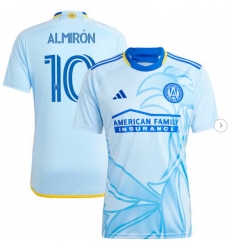 Men's Atlanta United FC Miguel Almiron adidas Light Blue 2024 The Resurgens Kit Replica Player Jersey Men's Atlanta United FC Miguel Almiron adidas Light Blue 2024 The Resurgens Kit Replica Player Jersey
