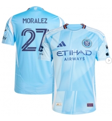 Men's New York City FC Maximiliano Moralez adidas Light Blue 2025 The Excelsior Kit Authentic Player Jersey