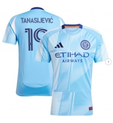 Men's New York City FC Strahinja Tanasijević adidas Light Blue 2025 The Excelsior Kit Replica Player Jersey