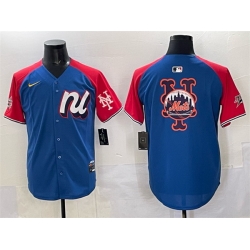Men National League New York Mets Team Big Logo Blue Red Alternate 2025 All Star Edition Limited Stitched Baseball Jersey