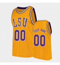 LSU Tigers Custom Gold Replica College Basketball Jersey