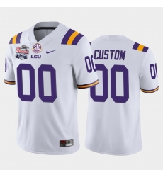 LSU Tigers Custom White Home Men'S Jersey