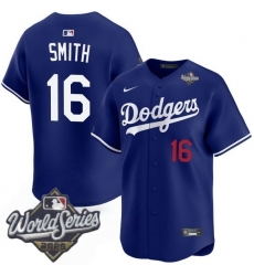 Men Los Angeles Dodgers 16 Will Smith 2025 World Series Cool Base Stitched Baseball Jersey Blue Men Los Angeles Dodgers 16 Will Smith 2025 World Series Cool Base Stitched Baseball Jersey Blue